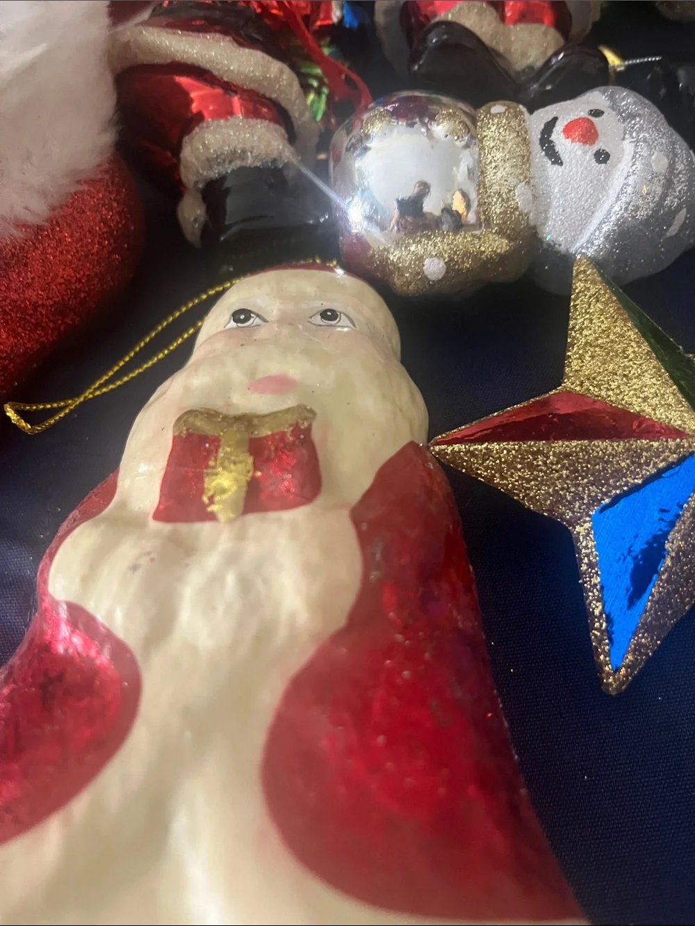 Vintage Red, Gold, Green, Blue Multicolor Christmas Ornament Lot